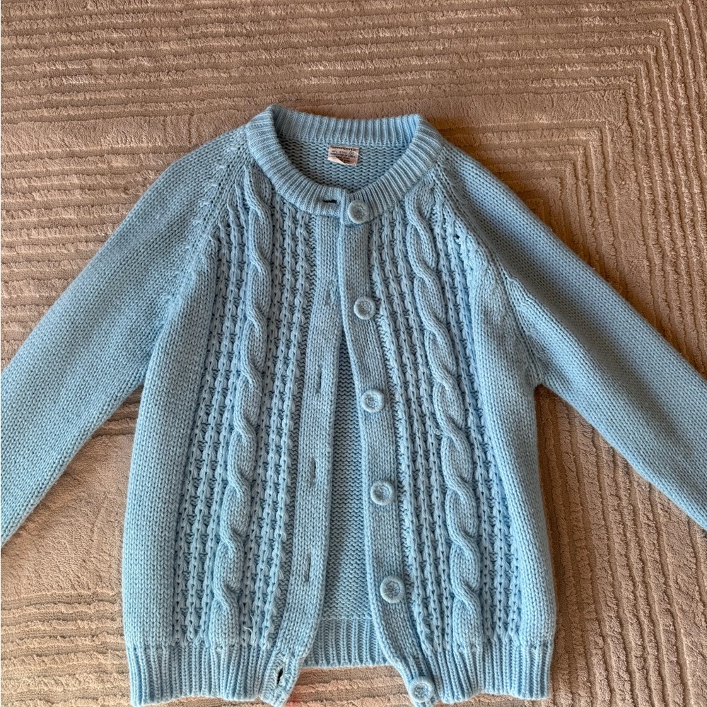 Light Blue Cable Knit Cardigan